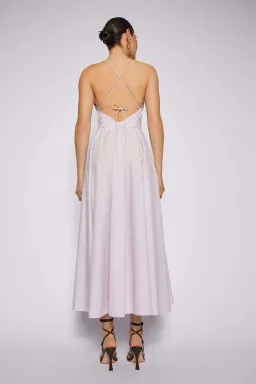 Scanlan Theodore Parachute Cotton Strappy Dress in Lilac Purple Size 6  for rent on The Volte - image 3