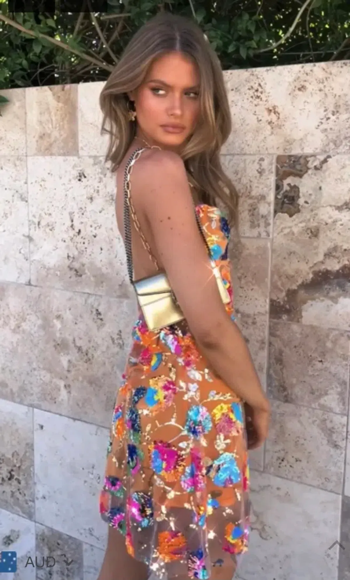 Sisters the Label Kitty Slip Mini Dress Sequin Size 6 - Image 4