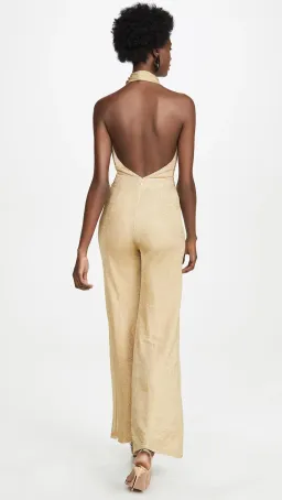 MISHA Olivia Jumpsuit Gold Size 8/S for rent on The Volte - image 2