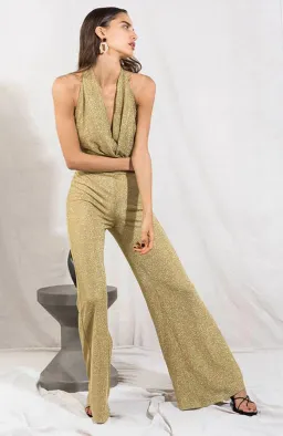 MISHA Olivia Jumpsuit Gold Size 8/S for rent on The Volte - image 5
