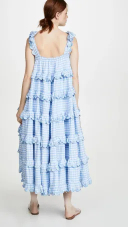 Innika Choo Scallop Frill Dress Blue Size 12 for rent on The Volte - image 2