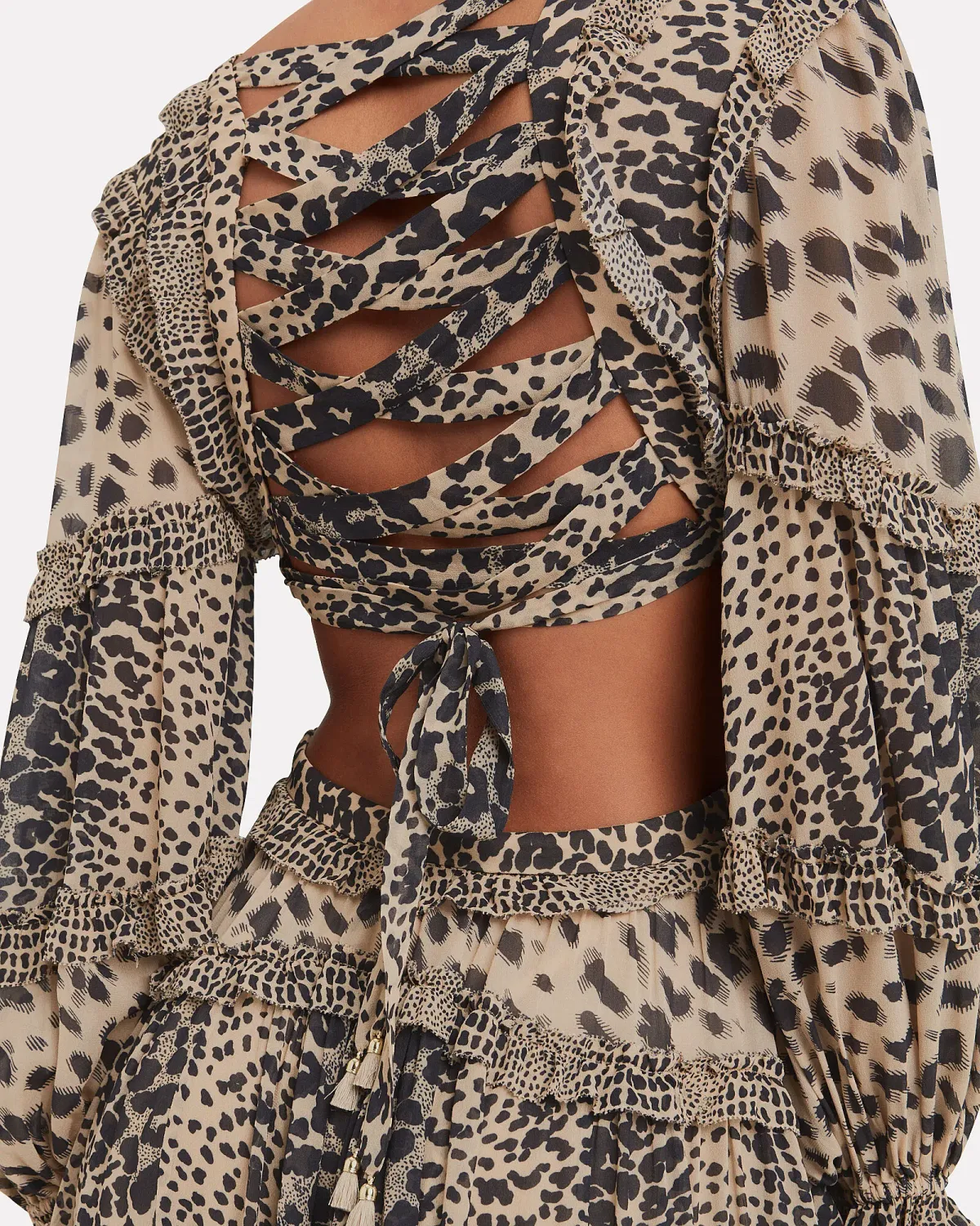 Zimmermann Allia Cut Out Midi Dress Cheetah Print Size 0 / AU 6 - Image 2