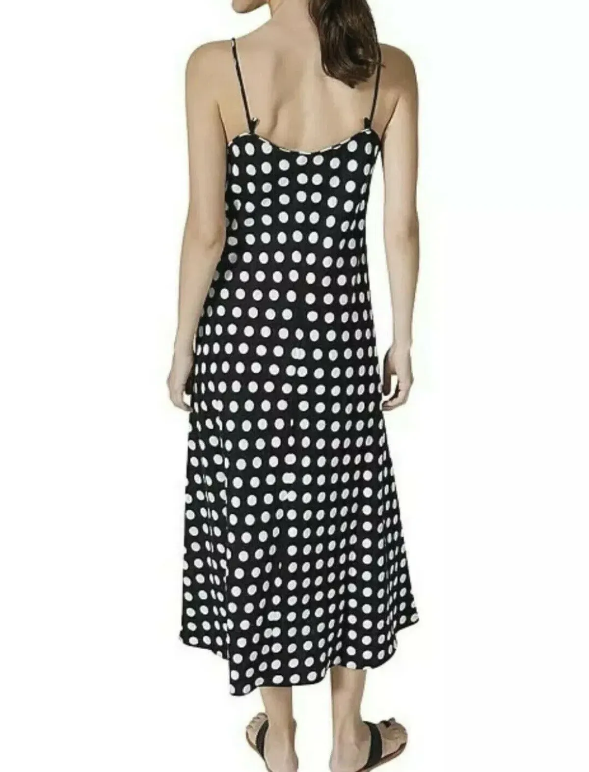 Country Road Polka Dot Linen Slip Dress Print Size 8 - Image 3