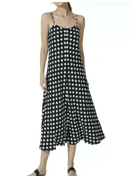 Country Road Polka Dot Linen Slip Dress Print Size 8 for rent on The Volte - image 1