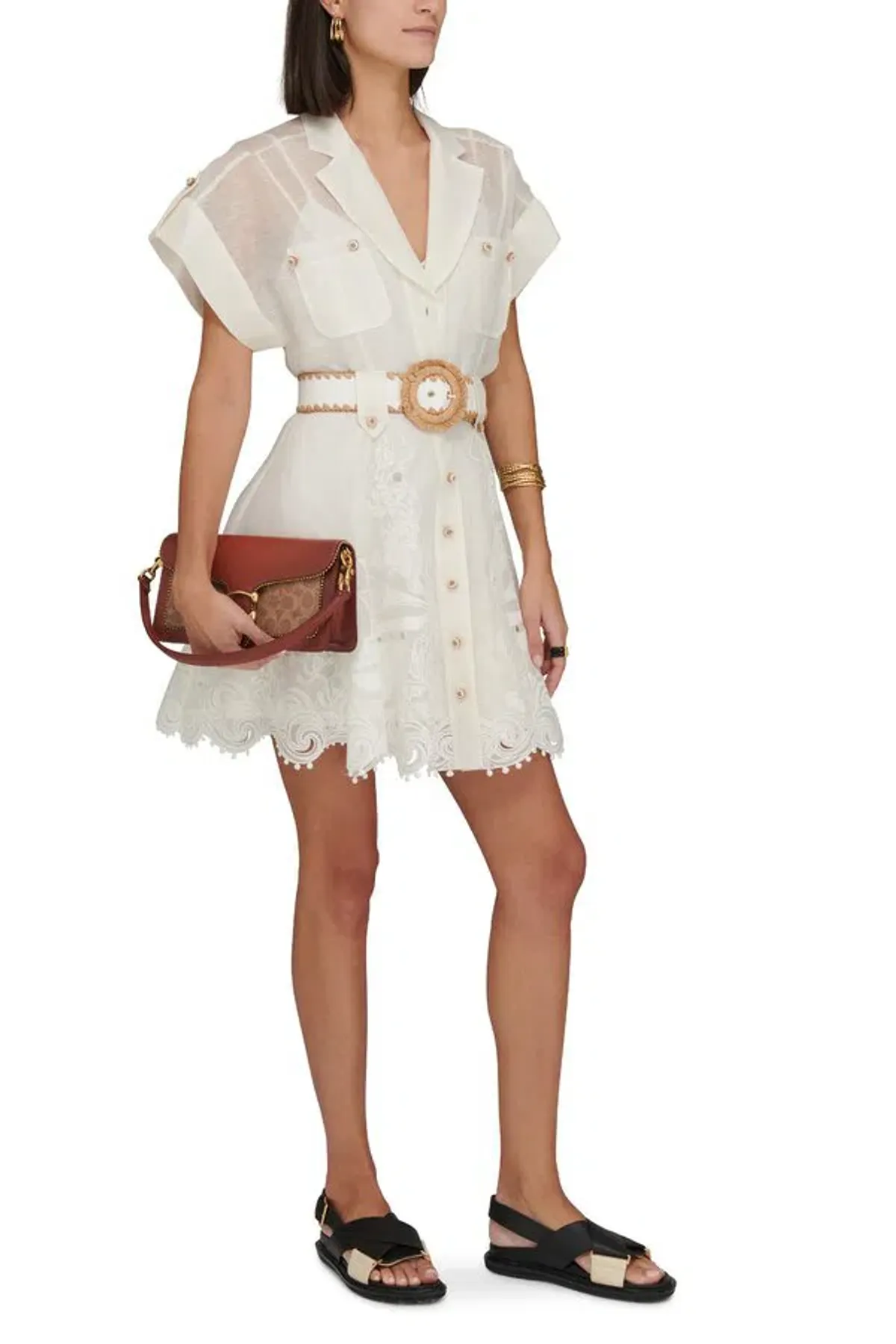 Zimmermann Postcard Embroidered Mini Dress White Size 0 / AU 8 - Image 2