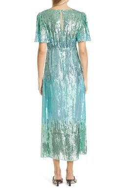 Rixo Ombré Sequin Dress Mint Green Size L for rent on The Volte - image 2