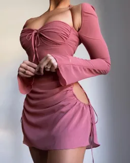 House of CB Baby Mini Dress Pink Size 8  for rent on The Volte - image 2