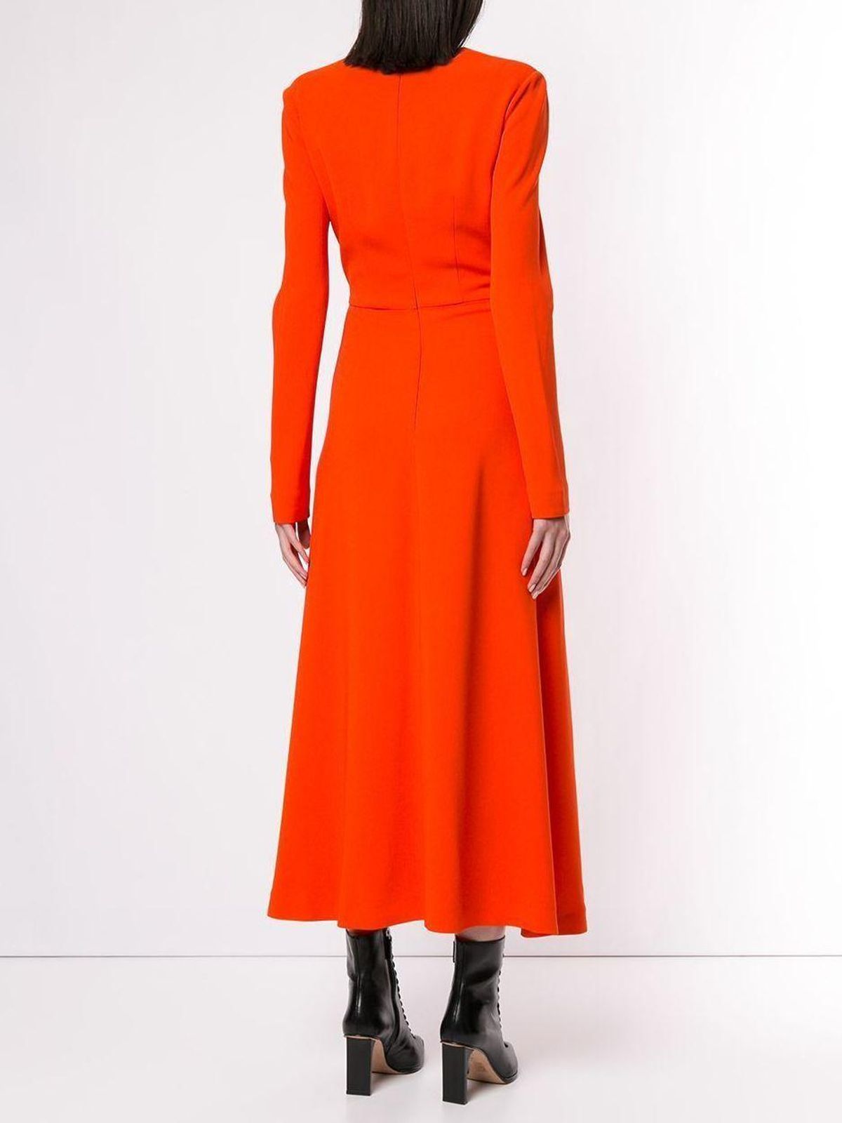 Dion Lee Pierced Midi Dress Orange Size 8 - Image 2