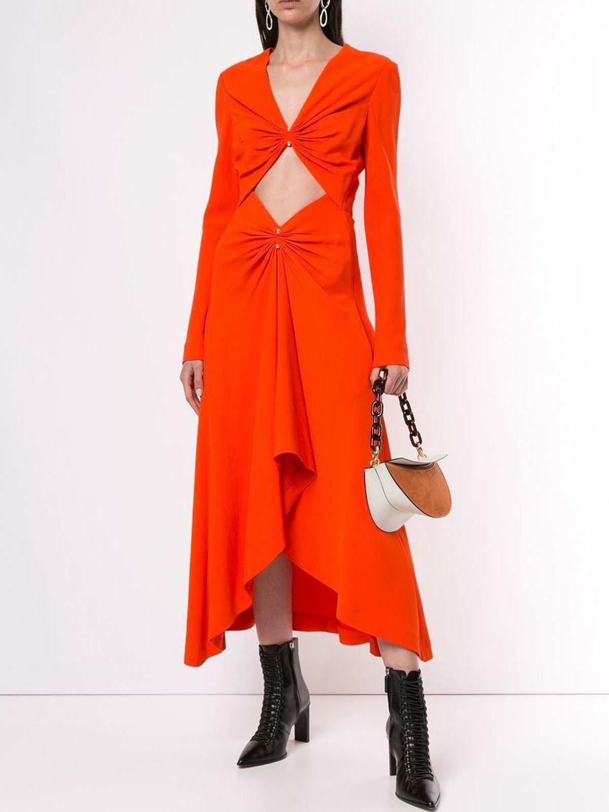 Dion Lee Pierced Midi Dress Orange Size 8 - Image 1