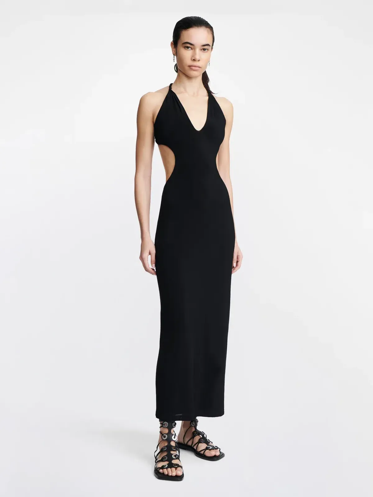 Dion Lee V Neck Rope Dress Black Size 4 - Image 1