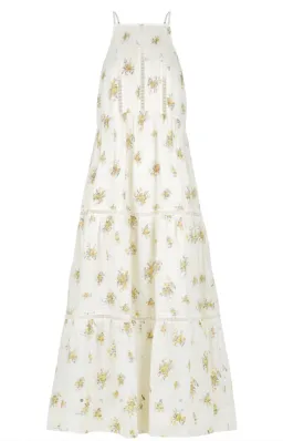 Shona Joy Lila Linen Pin Tuck Sleeveless Maxi Dress Floral Size 10 for rent on The Volte - image 6