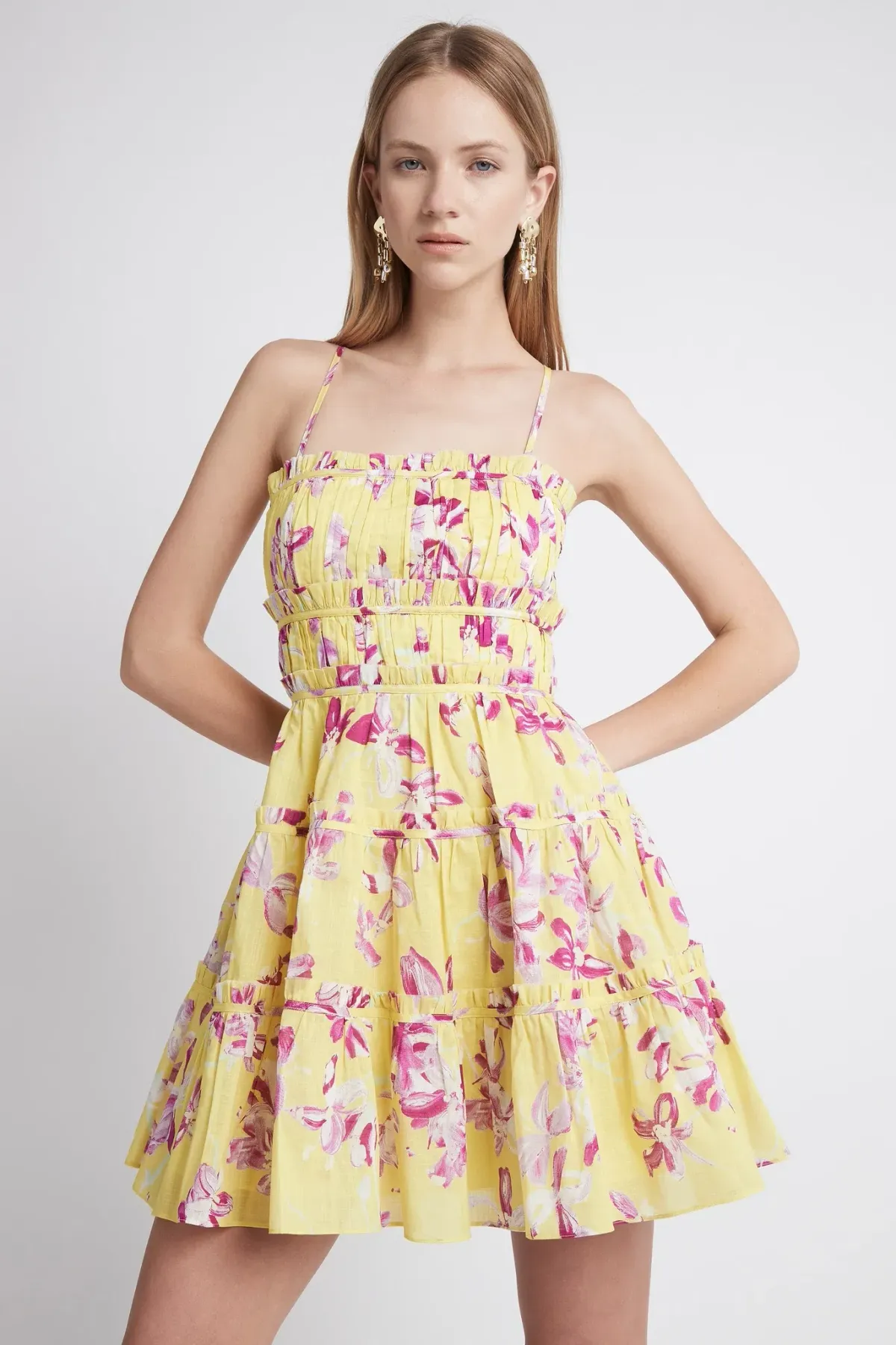 Aje Wildflower Mini Dress in Sunshine Fuchsia Floral Size 8 - Image 1