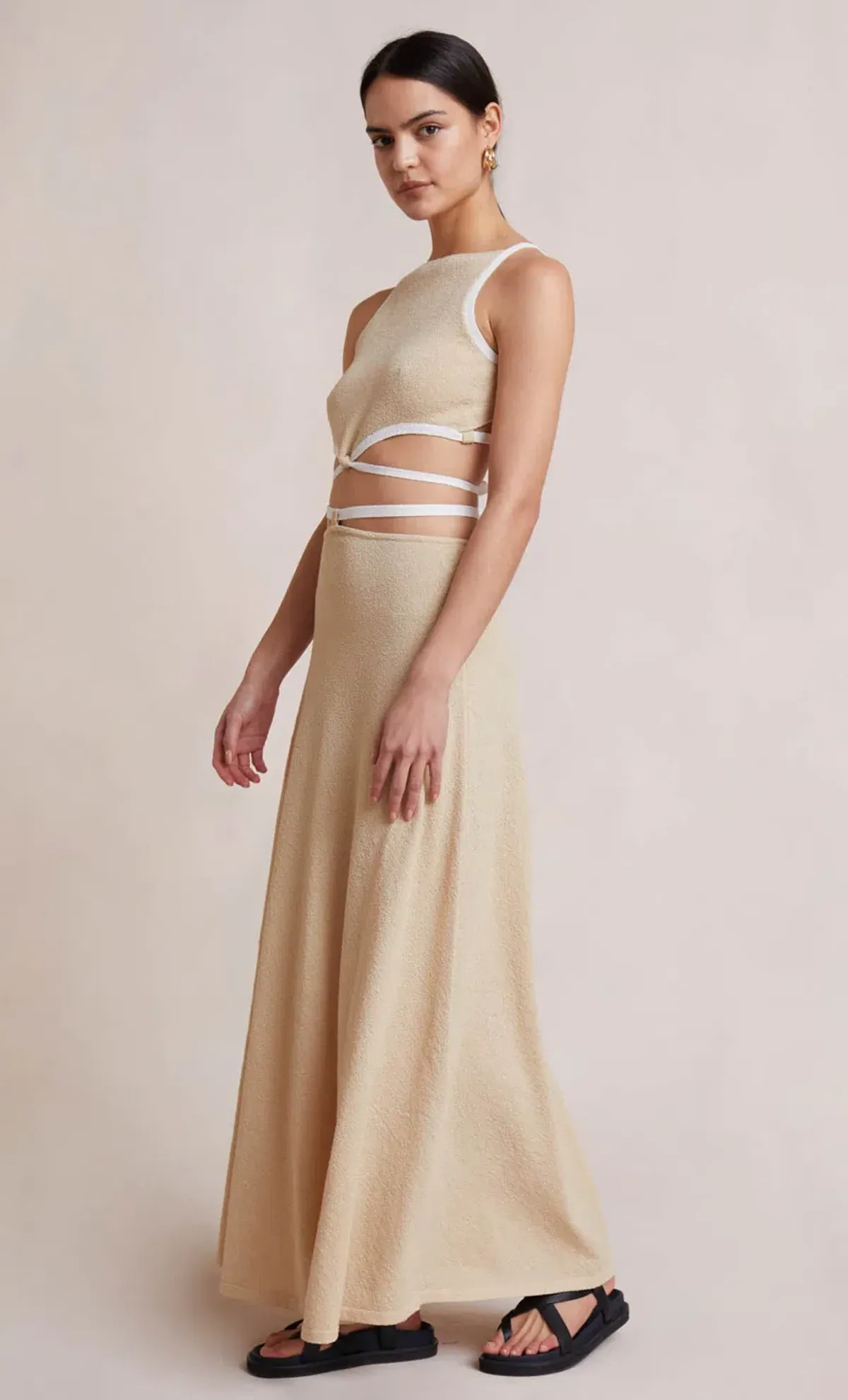 Bec & Bridge Lauryn Knit Top and Skirt Sets Cream/Sand Size 8 - Image 2