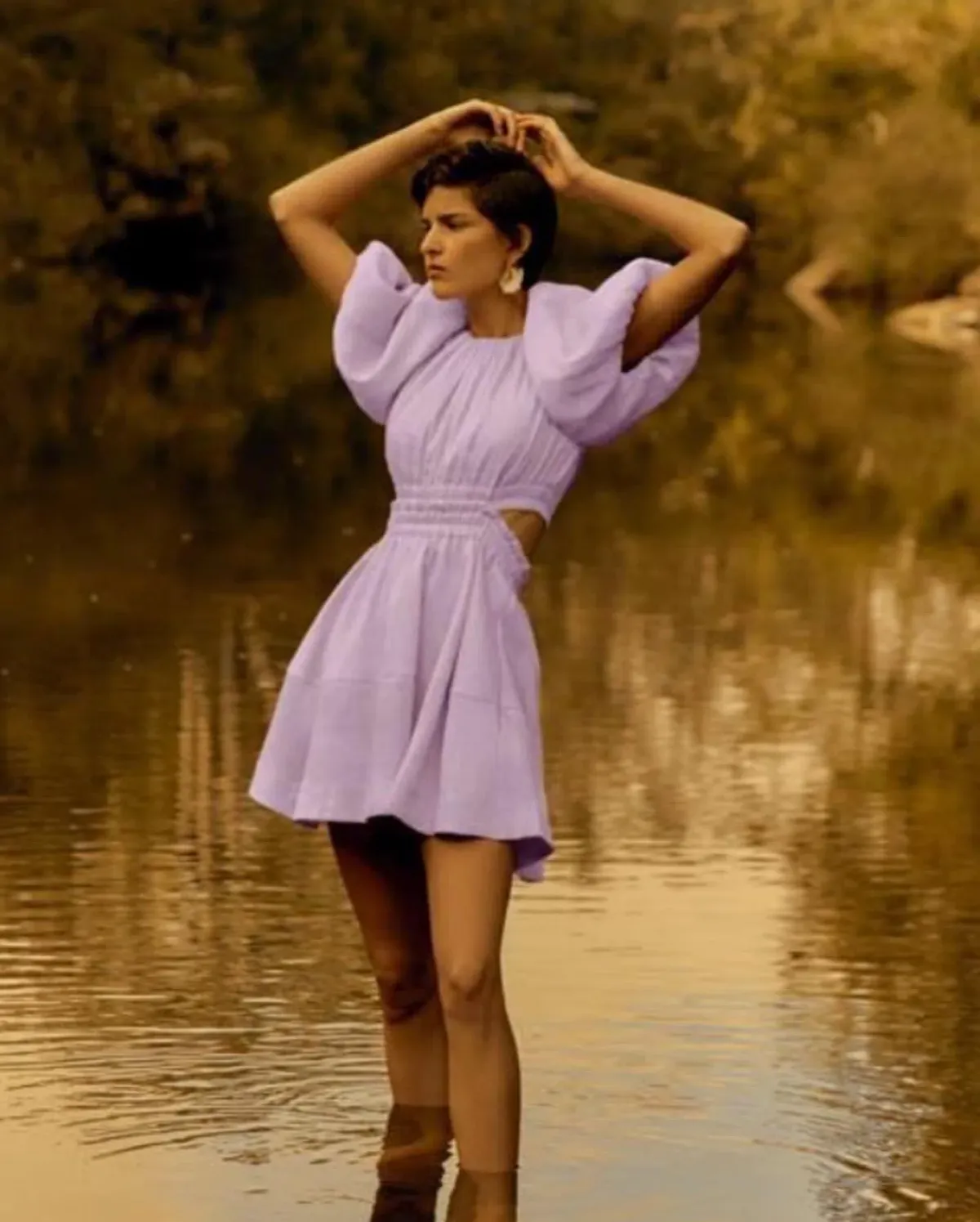 Aje Solitude Cutout Mini Dress Purple Size 12 - Image 5