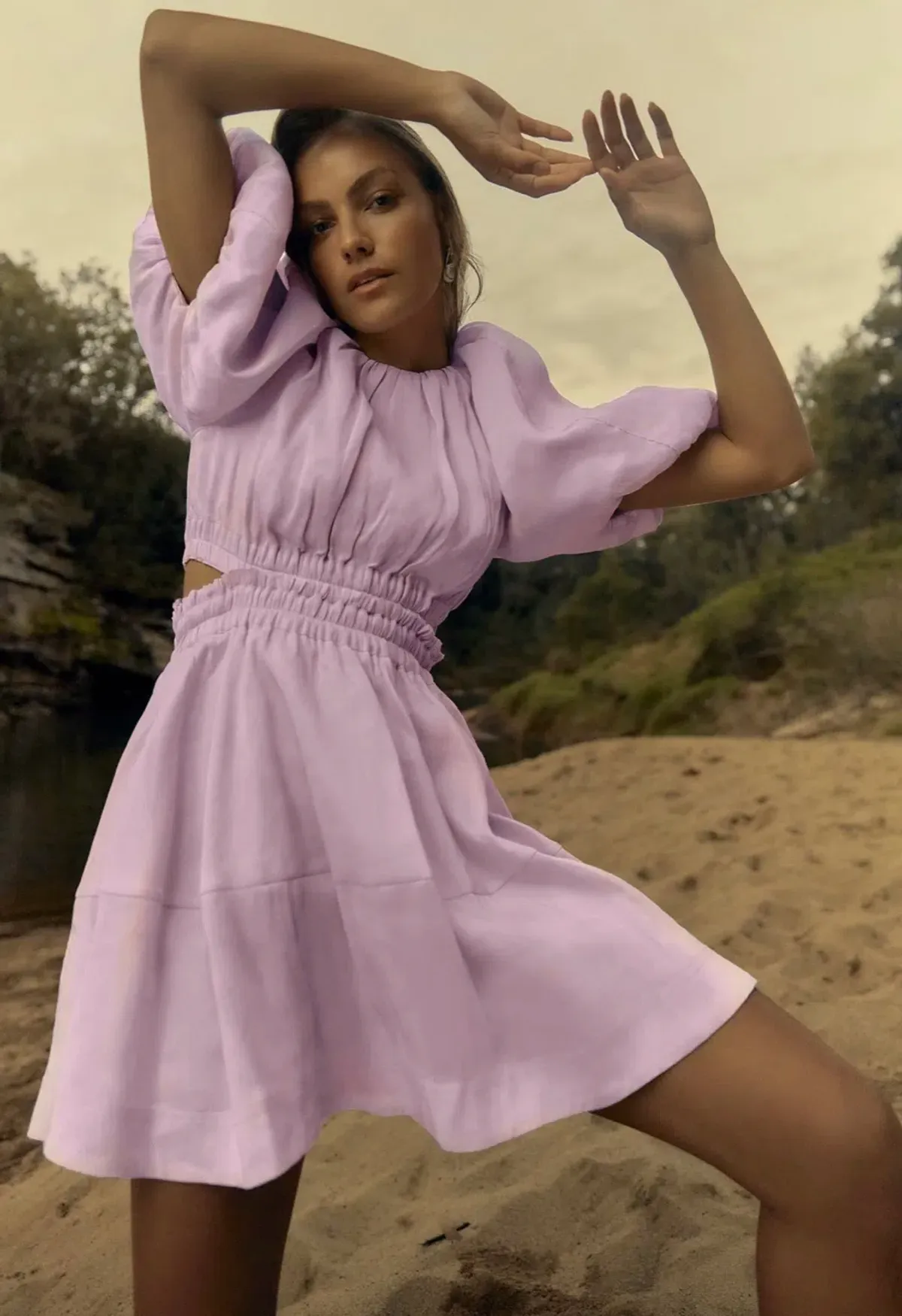 Aje Solitude Cutout Mini Dress Purple Size 12 - Image 3