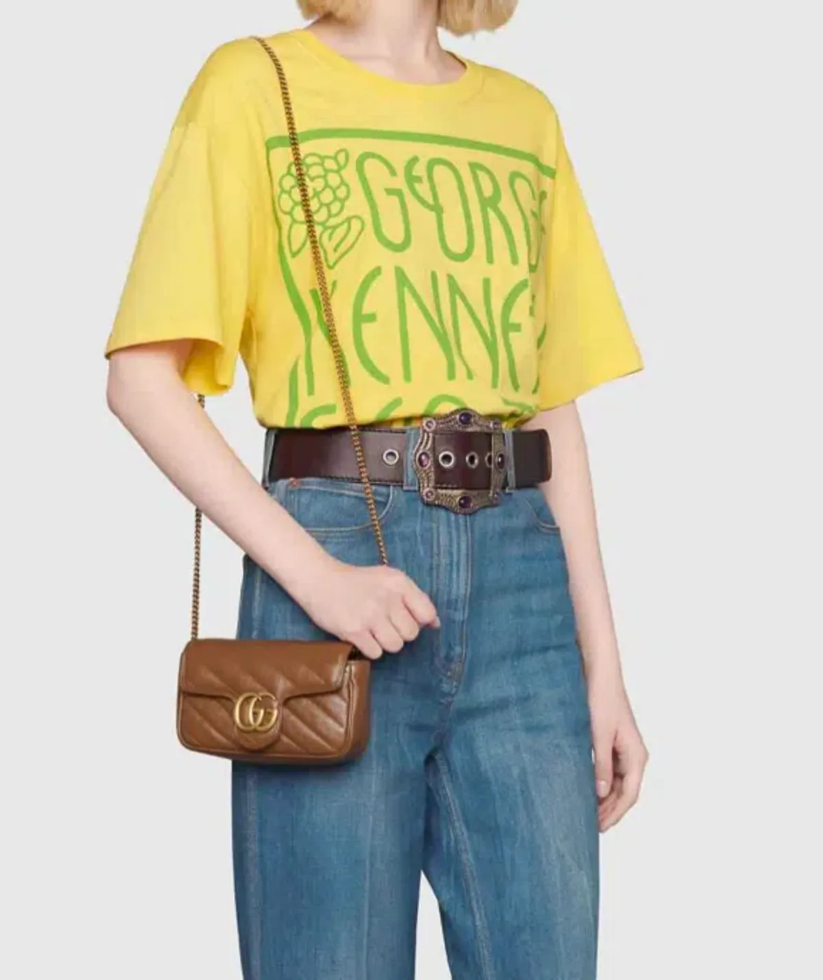 Gucci GG Marmont Matelassé Super Mini Bag Brown - Image 2