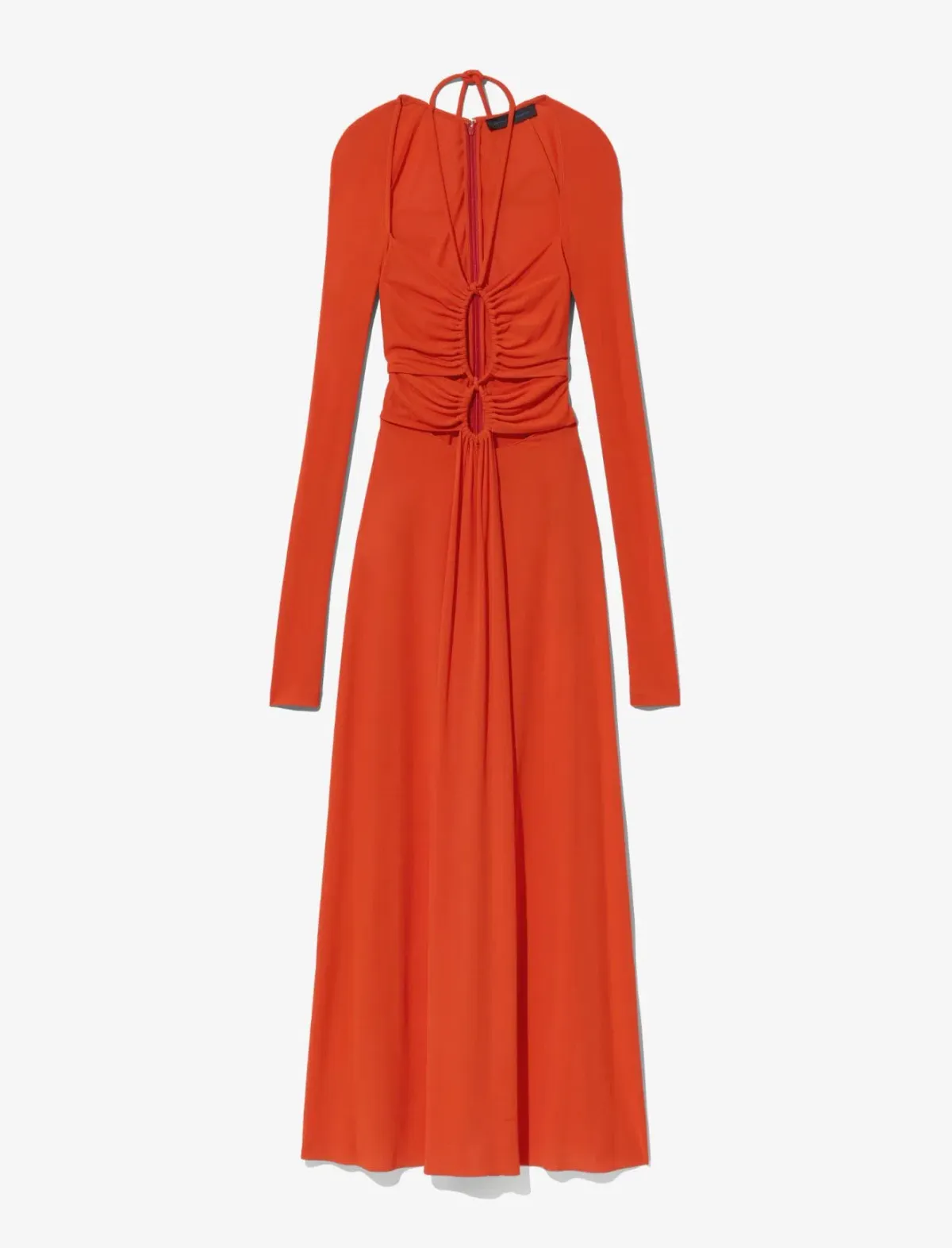 Proenza Schouler Matte Jersey Drawstring Dress Orange Size 6 - Image 6