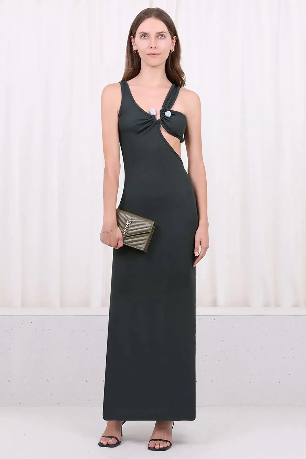 Christopher Esber Disconnect S Buckle Split Dress Green Size 8 - Image 4