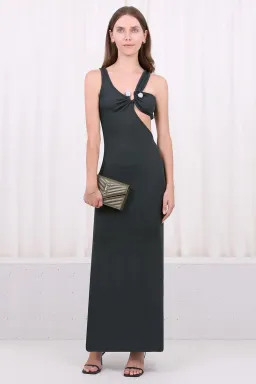 Christopher Esber Disconnect S Buckle Split Dress Green Size 8 for rent on The Volte - image 4