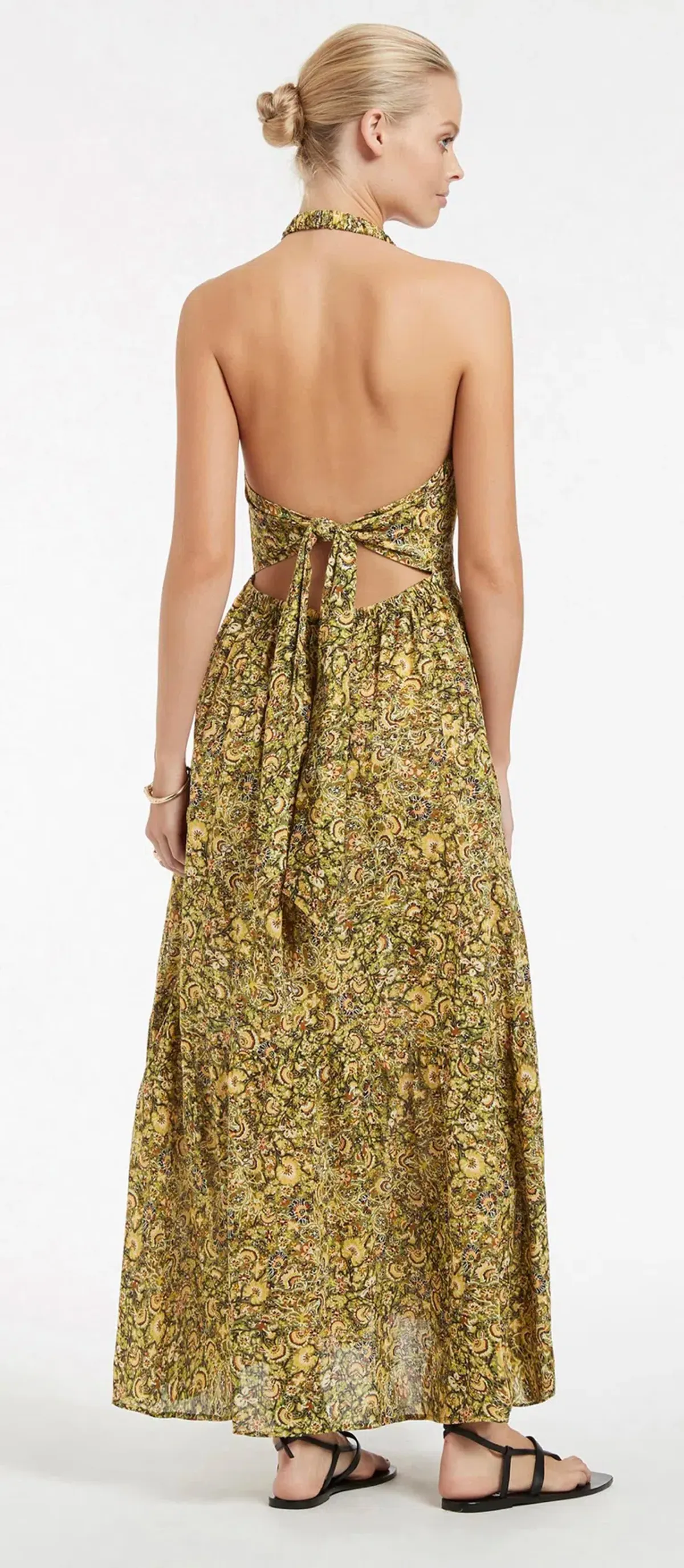 Jets Majorelle Tie Back Maxi Dress Print Size M - Image 3