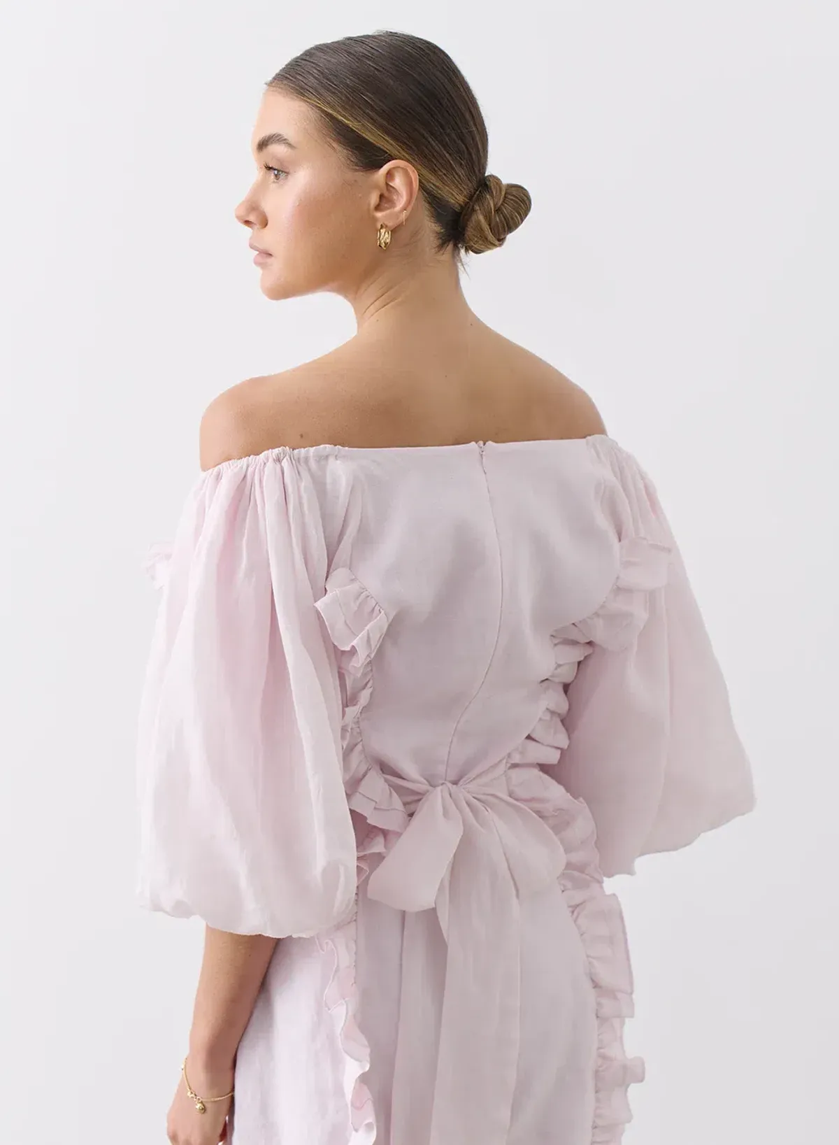 Joslin Studio Annabelle Linen Ramie Mini Dress Pink Size 6 - Image 4