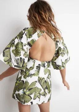 Aje Oasis Olive Leaf Dress Print Size 8 for rent on The Volte - image 3