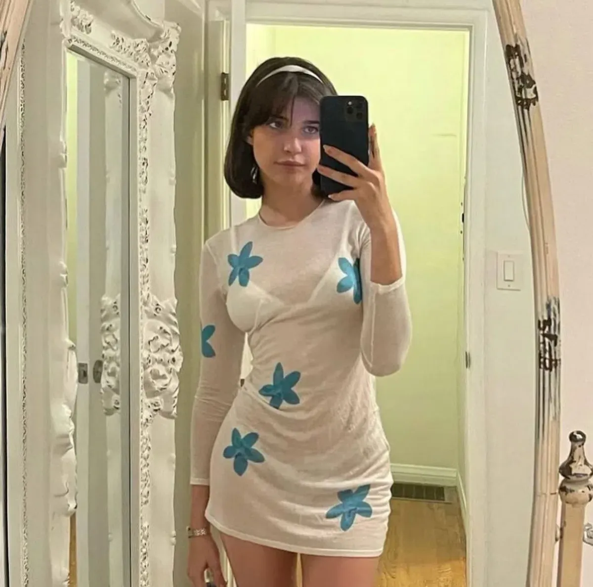 Tank Air Plumeria Mini Dress Print Size 6 - Image 2