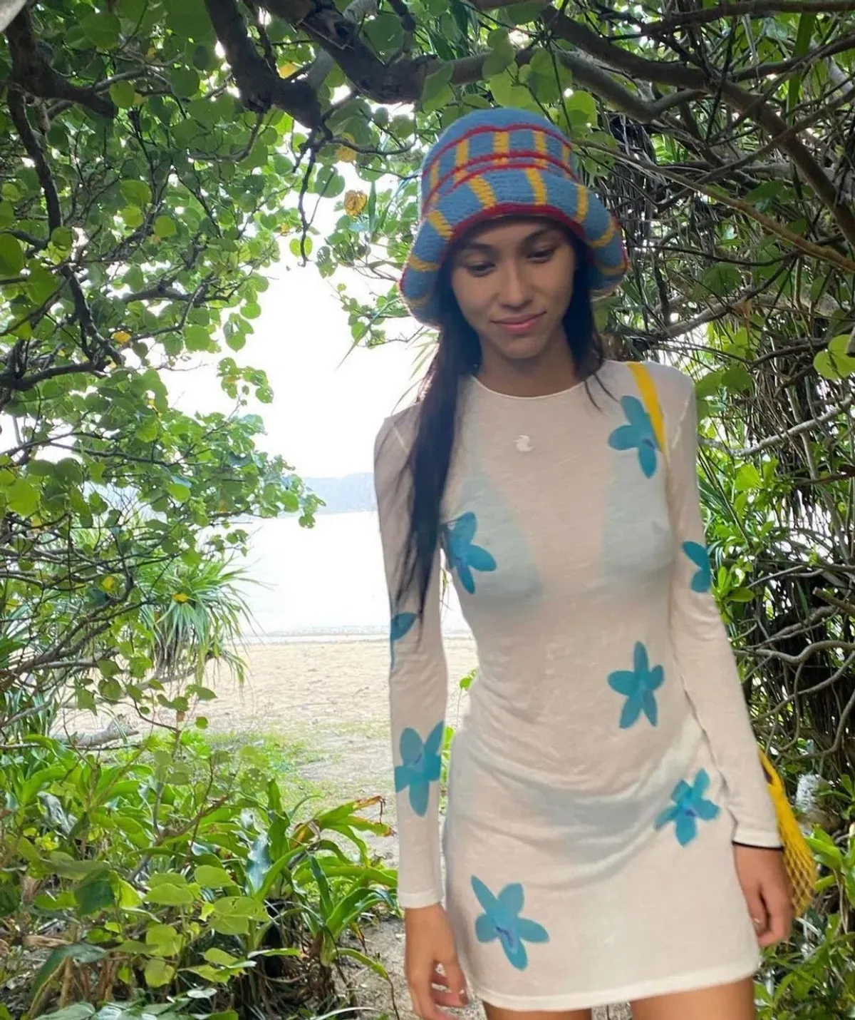 Tank Air Plumeria Mini Dress Print Size 6 - Image 3