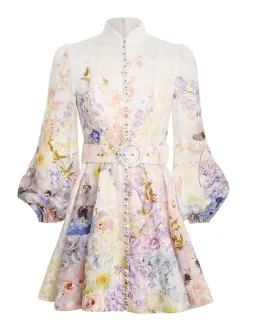 Zimmermann Rhythmic Buttoned Mini Dress Citrus Garden Print Size 2 / AU 12 for rent on The Volte - image 3