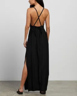 Matin Backless Silk Dress Black Size 10  for rent on The Volte - image 2