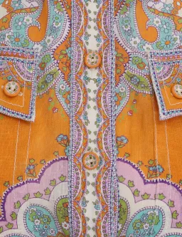 Zimmermann Lola Cuffed Playsuit Daisy Paisley Print Size 0 for rent on The Volte - image 4