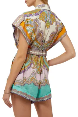 Zimmermann Lola Cuffed Playsuit Daisy Paisley Print Size 0 for rent on The Volte - image 3