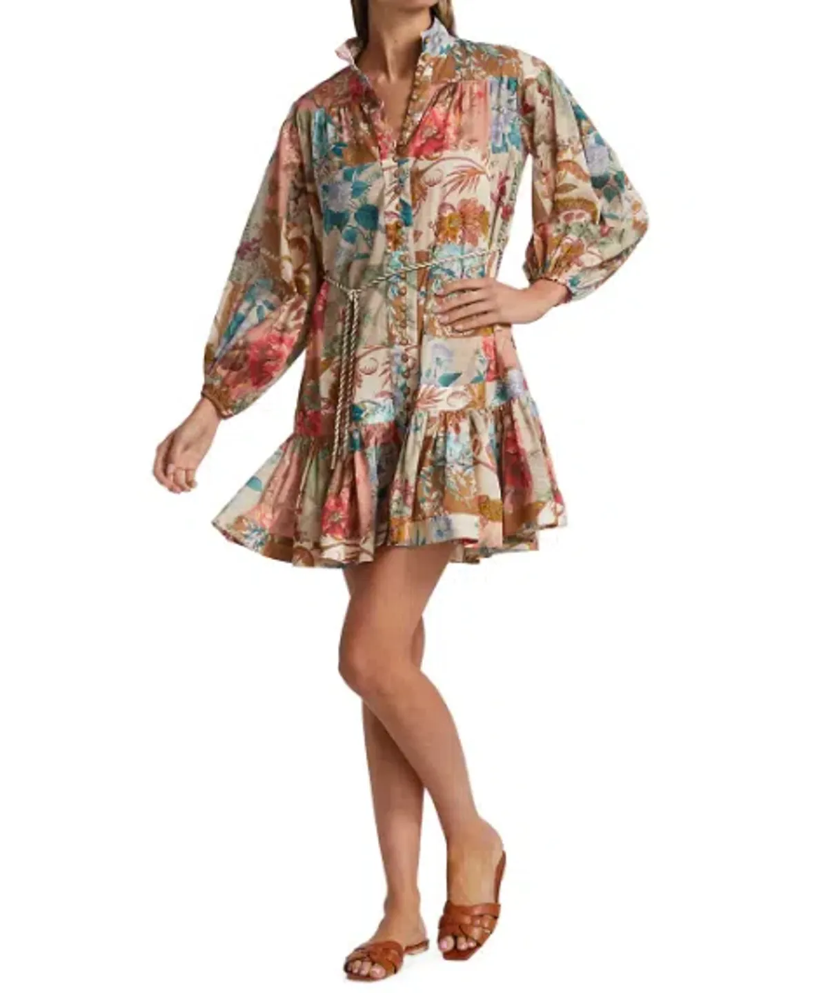 Zimmermann Cassia Drop Waist Mini Dress Print Size 0 - Image 1