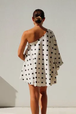 Isabella Longginou Natural Polka Dot Shirt & Short Set Print Size 8 for rent on The Volte - image 2