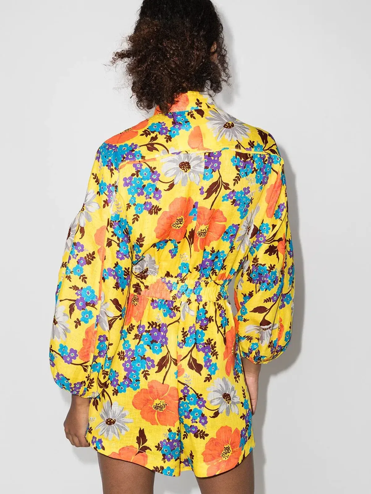 Zimmermann Estelle Panelled Playsuit Yellow Floral Print Size 0 - Image 2