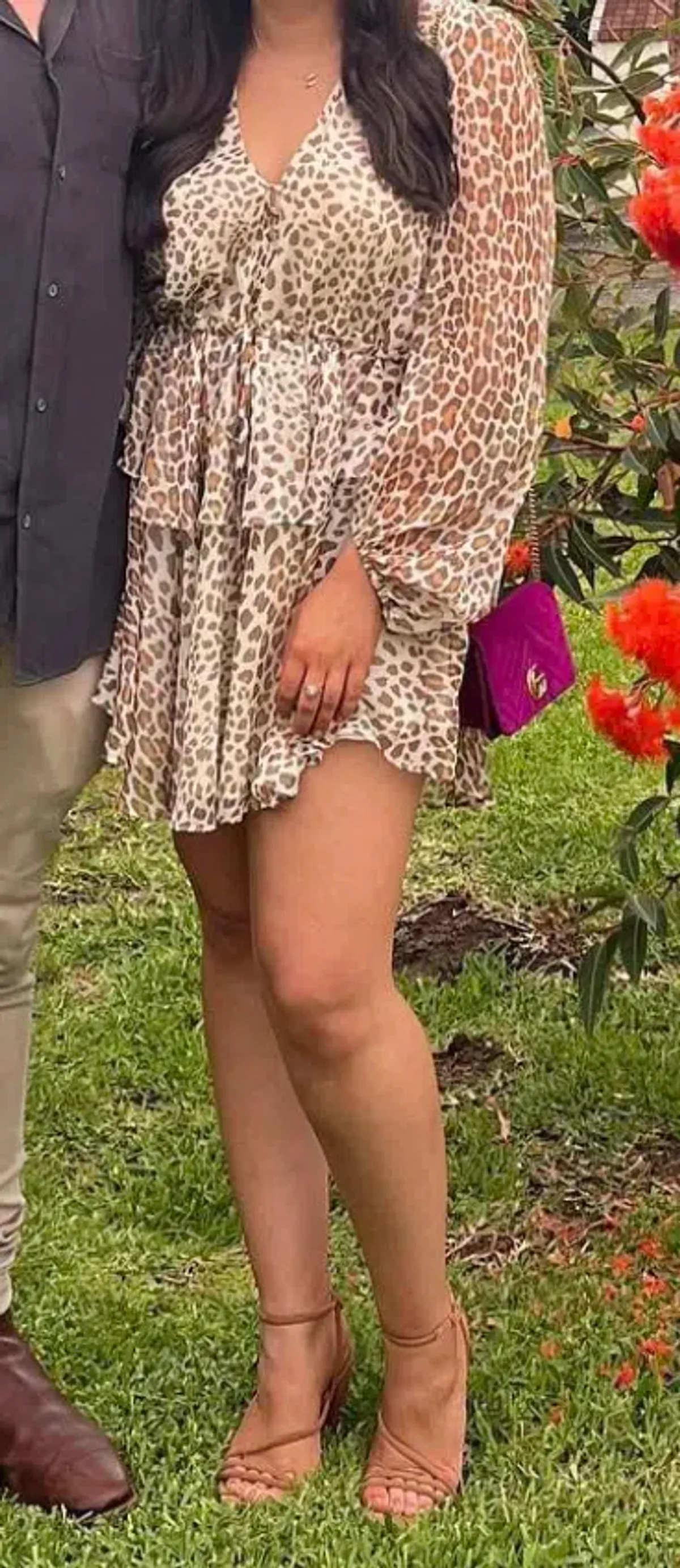 Shona Joy Ghetty Balloon Sleeve Mini Dress Print Size 10 - Image 3