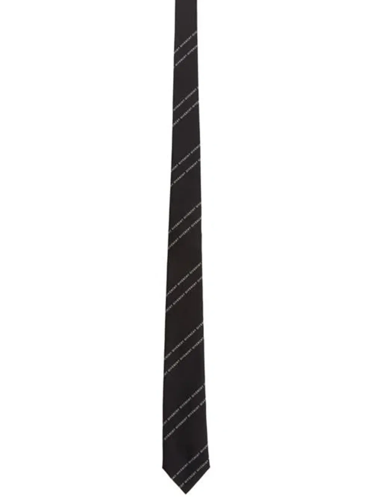 Givenchy Black & White Silk Pinstripes Tie - Image 2