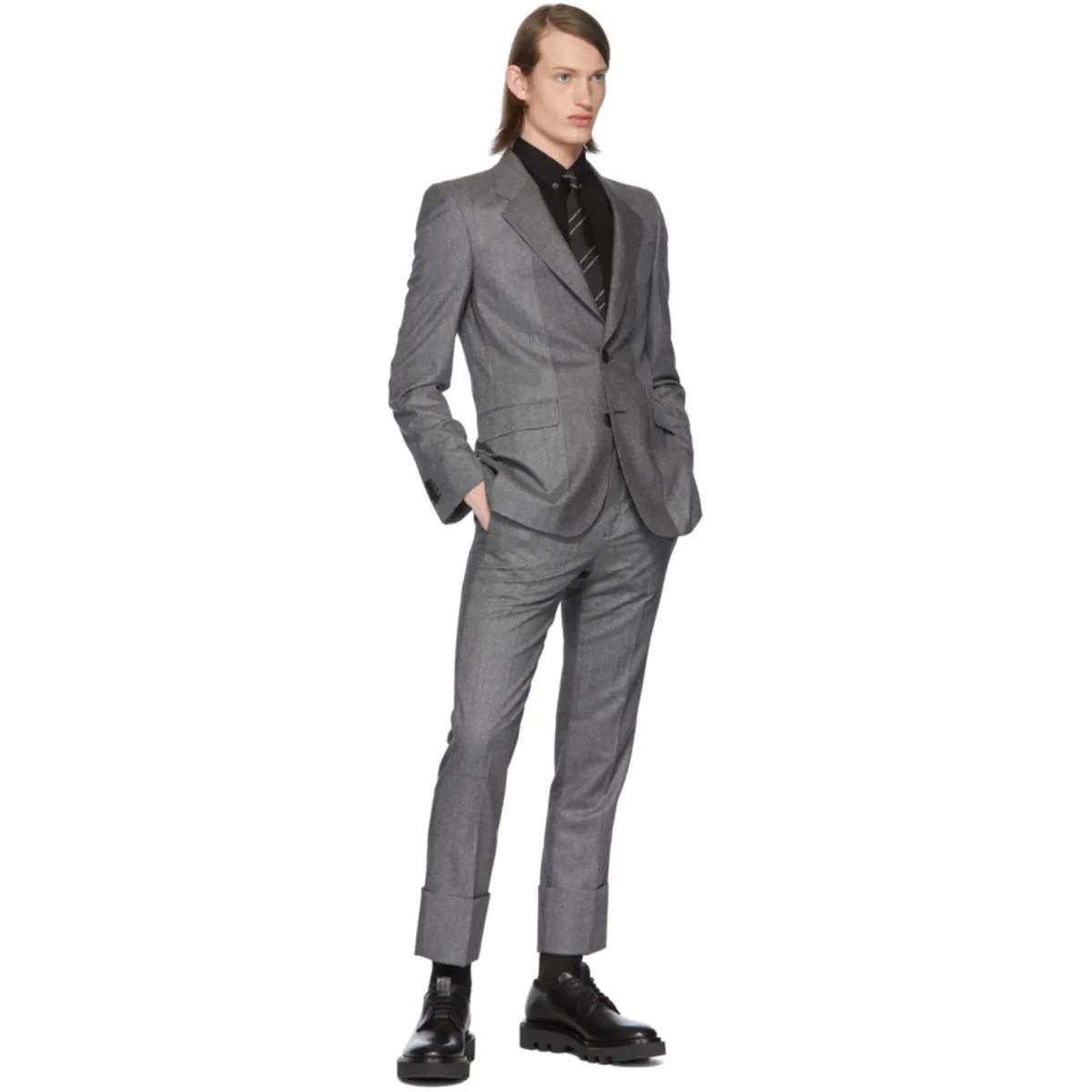 Givenchy Black & White Silk Pinstripes Tie - Image 1