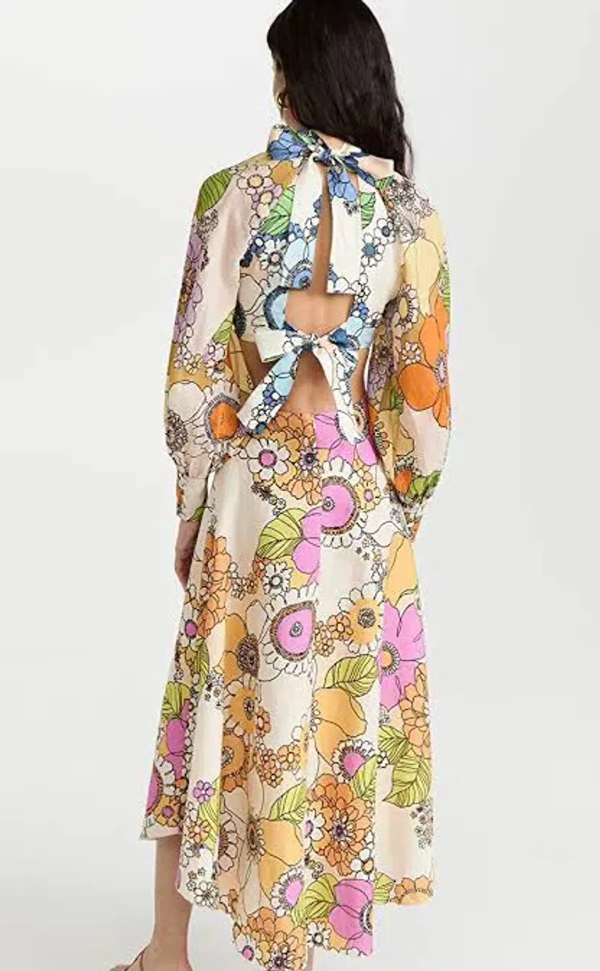 Alemais Farrah Cut Out Midi Dress Print Size 10 - Image 2