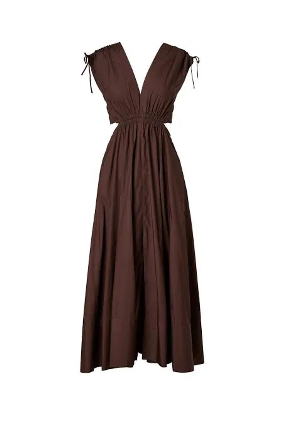 Scanlan Theodore Cotton Drawcord Dress Brown Size 10 - Image 5