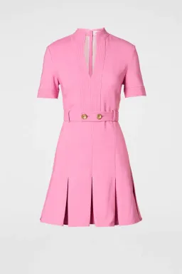 Scanlan Theodore Tailored Pleat Mini Dress Pink Size 10 for rent on The Volte - image 3