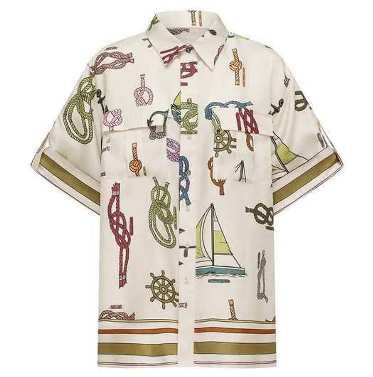 Alemais Ships Ahoy Man Shirt and Pants Set Print Size 8 - Image 4