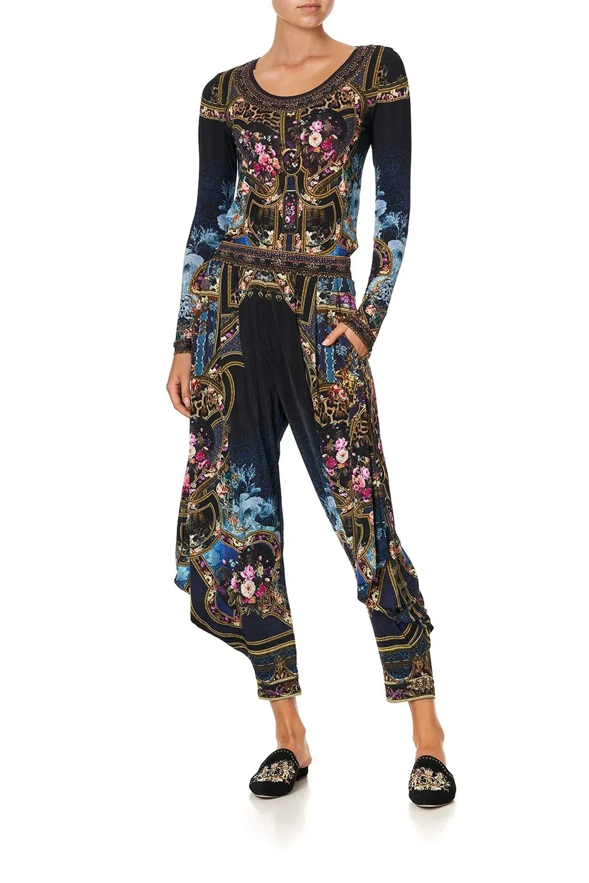 Camilla Jersey Drape Pant Fields of Treasure Print Size S / AU 8 - Image 1