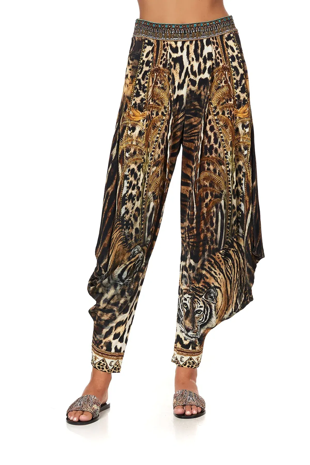Camilla Jersey Drape Pant Berkeley St After Dark Animal Print Size S / AU 8 - Image 4
