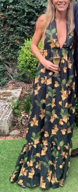 Agua by Agua Bendita Olivia Jardin Linen Maxi Dress Print Size XS for rent on The Volte - image 2