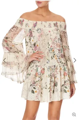 Camilla Phoenix Flower Off Shoulder Dress Print Size XS for rent on The Volte - image 4