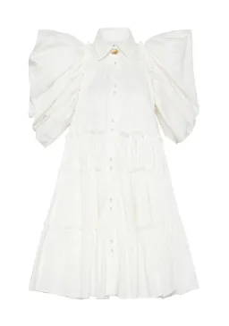 Aje Swift Butterfly Sleeve Smock Mini Dress White Size 4  for rent on The Volte - image 6