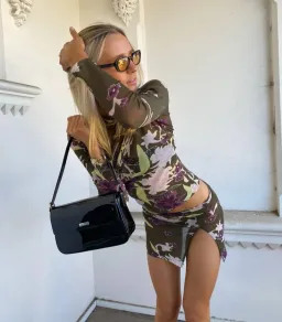 With Harper Lu Khaki Floral Two Piece Print Size XS/S for rent on The Volte - image 3