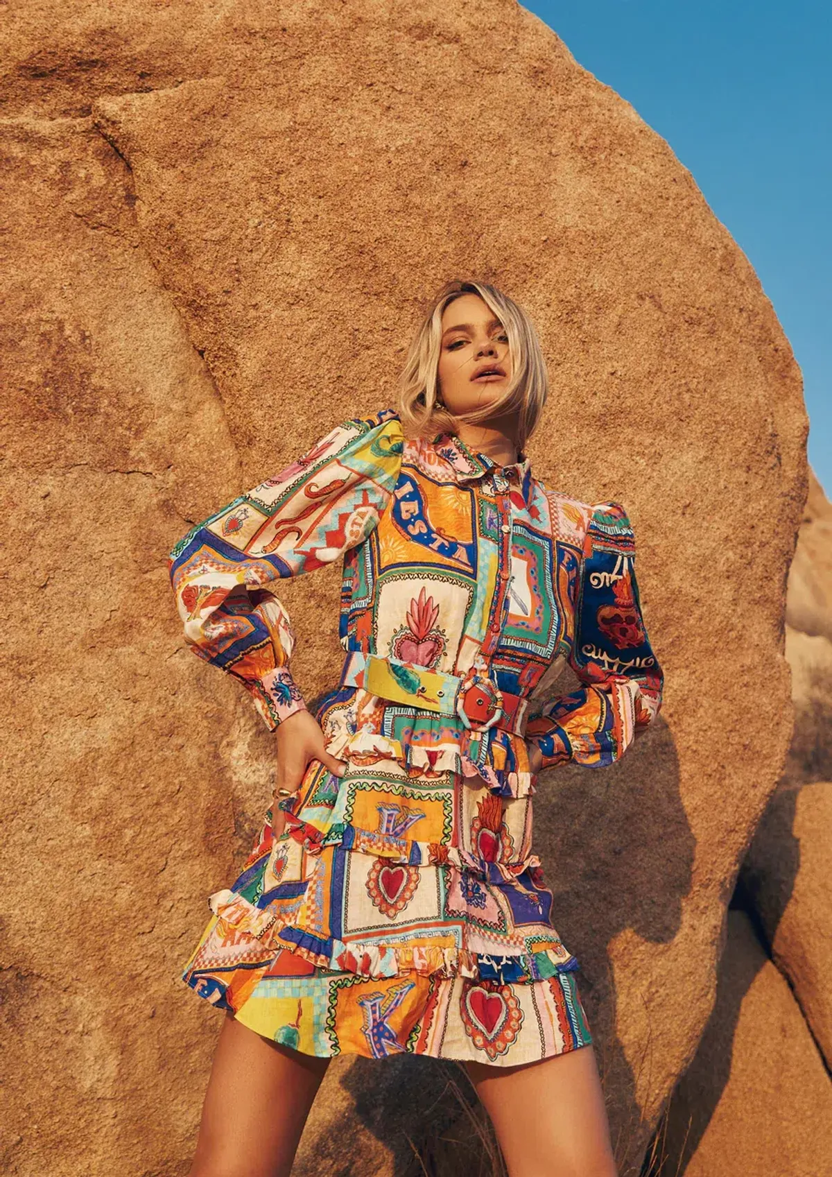 Kate Ford Viatoris Layered Mini Dress Print Size 8  - Image 3