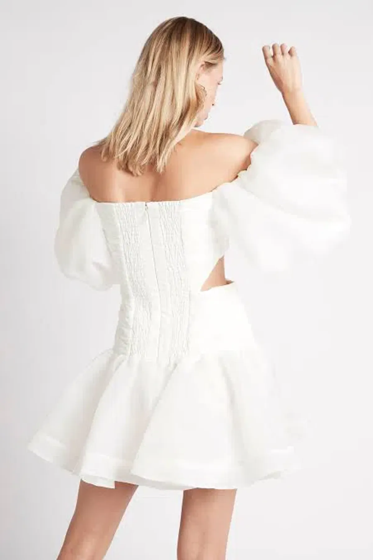 Aje Myriad Cut Out Mini Dress White Size 8 - Image 2